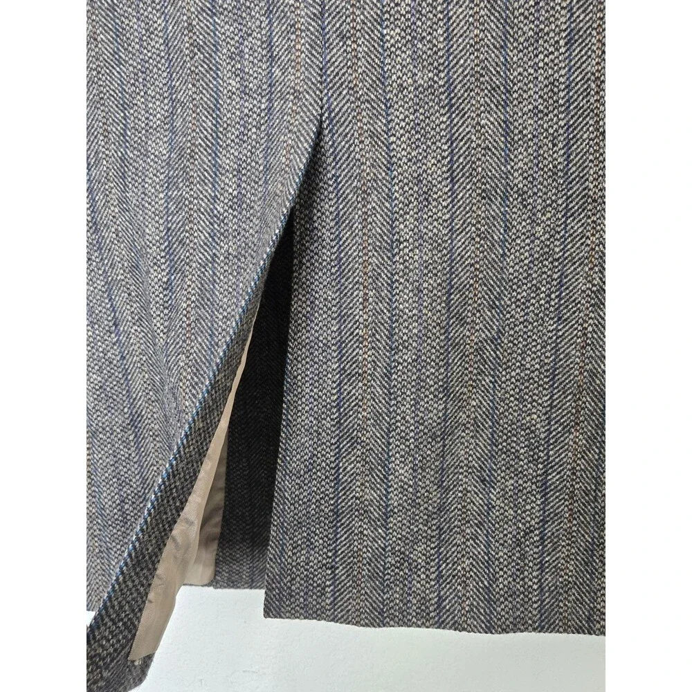 Pendleton Vintage Wool Western Jacket 42 Herringbone Suede Yoke Elbow Patches